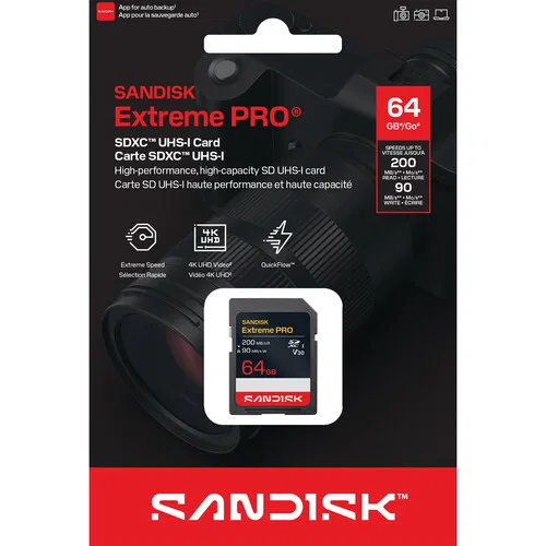 картинка Карта памяти SanDisk Extreme PRO UHS-I SDXC 64 ГБ от магазина Одежда+