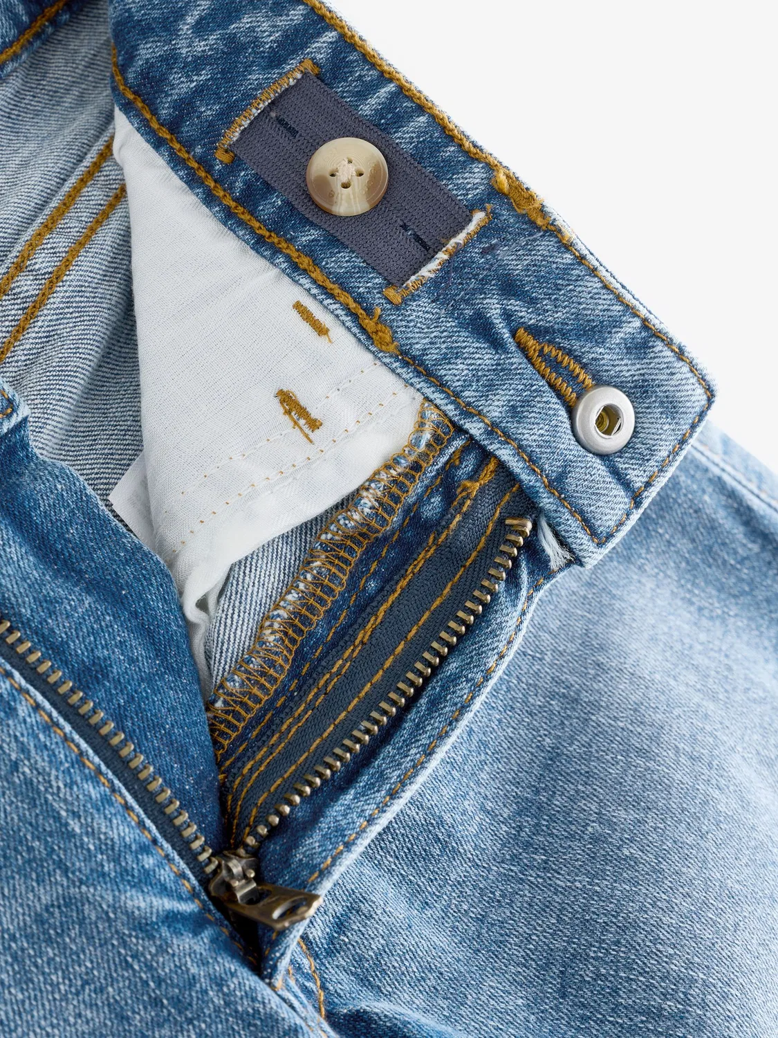 картинка Джинсы с высокой посадкой, широкие штанины Abercrombie & Fitch, синий от магазина Одежда+