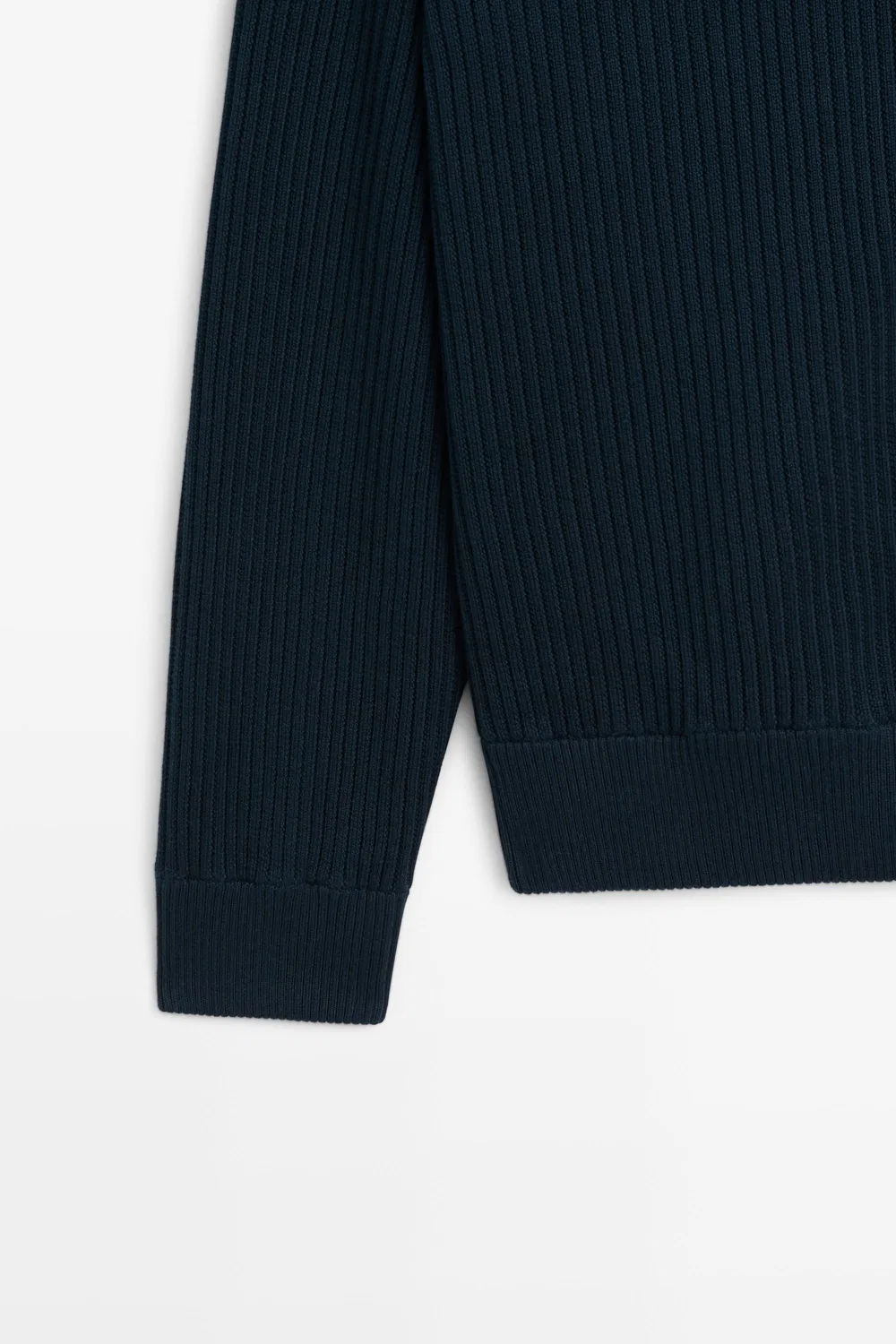 картинка Кардиган Massimo Dutti 100% Cotton Ribbed Knit, темно-синий от магазина Одежда+