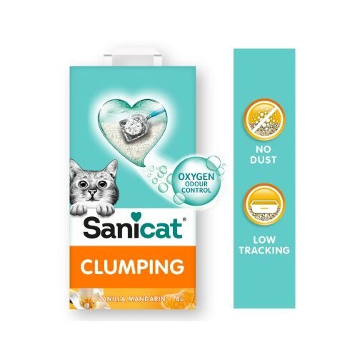 картинка Sanicat Arena Aglomerante Комкующийся ароматный дуэт Vainilla и Mandarina 8л от магазина Одежда+