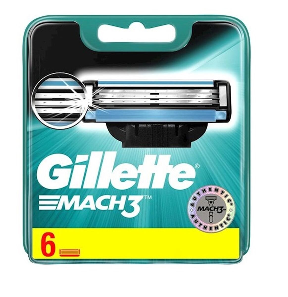 картинка Gillette, Mach3, сменные лезвия для бритвы, 6 шт от магазина Одежда+