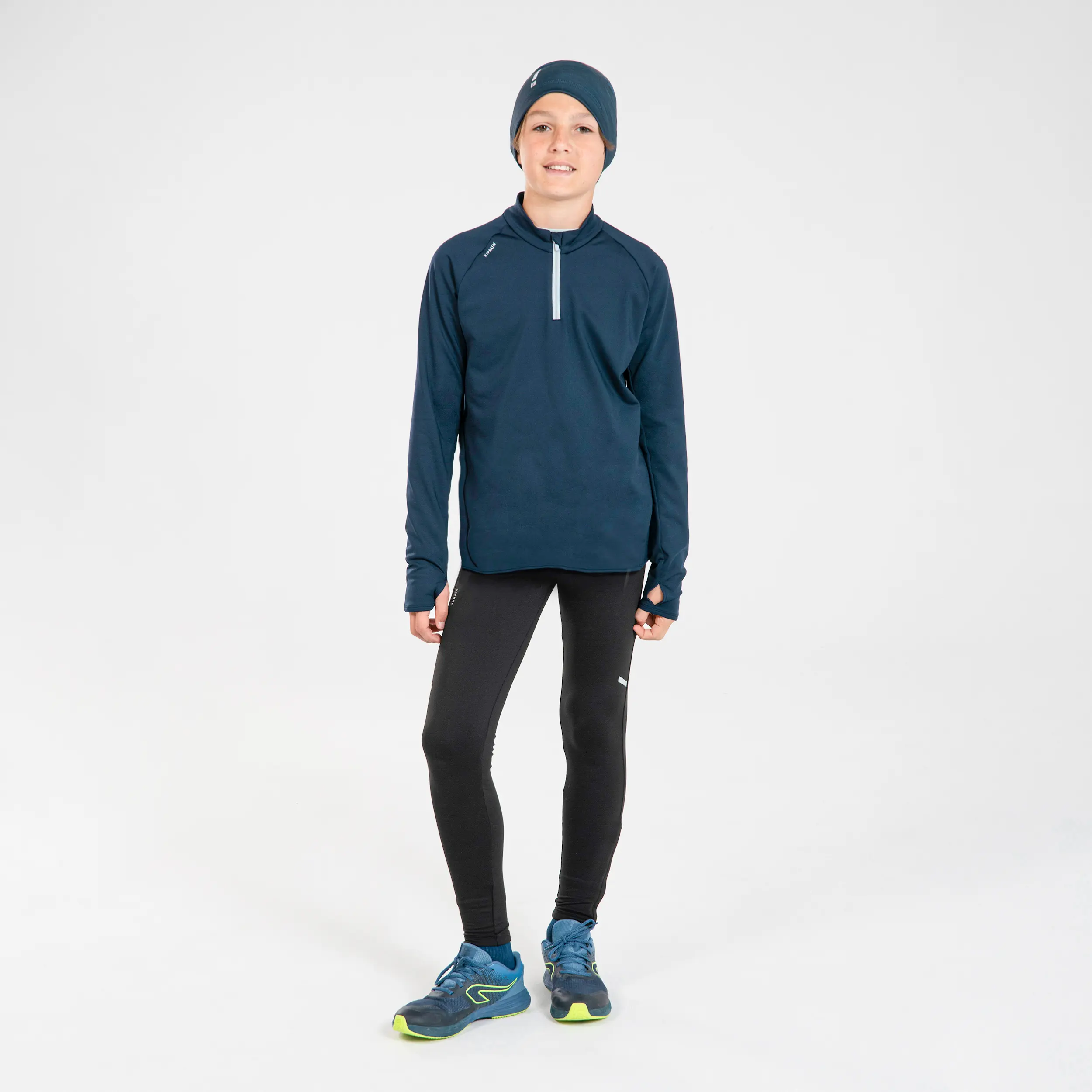 картинка Детская утеплённая футболка для бега с длинным рукавом Kiprun от магазина Одежда+