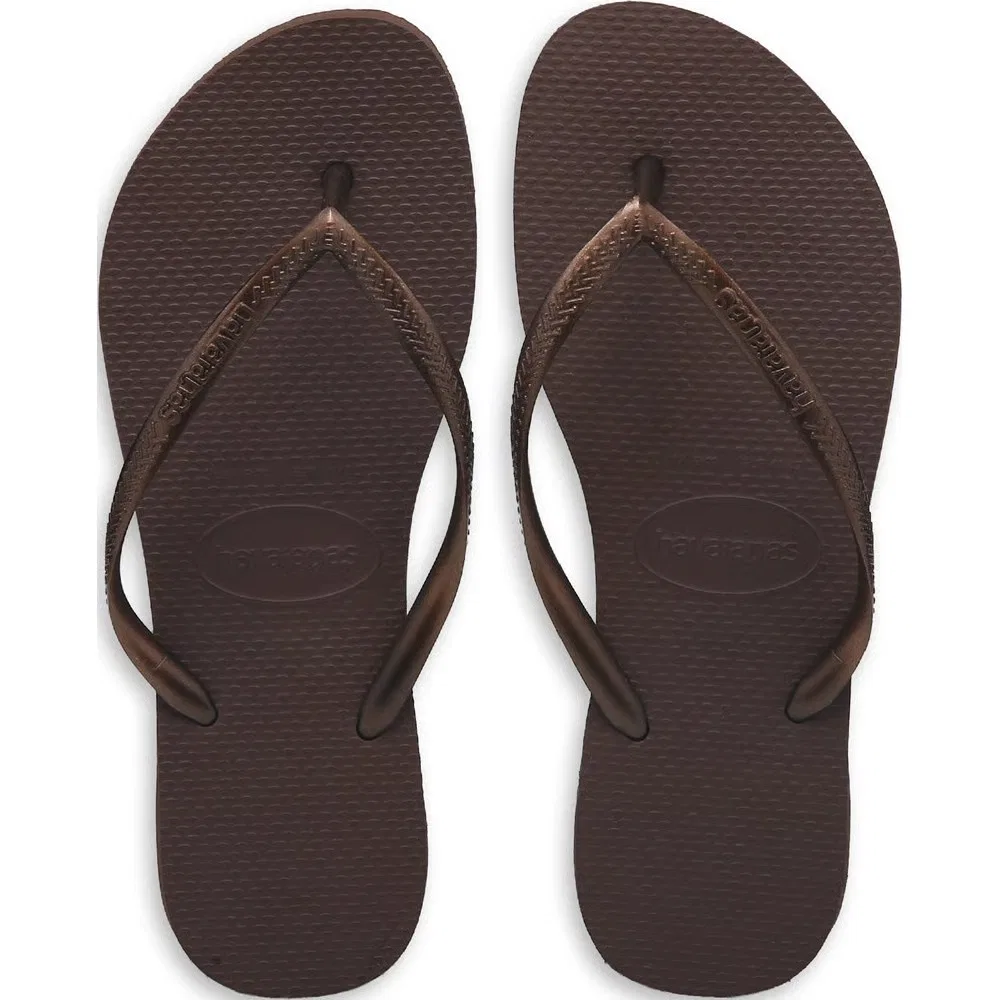 картинка Женские узкие сандалии-шлепанцы Havaianas, Dark Brown от магазина Одежда+