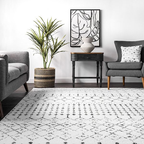 картинка Геометрический ковер Bodrum blythe Nuloom, серый, 244x336 см от магазина Одежда+