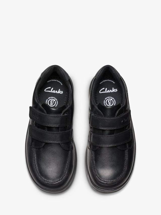 картинка Школьные туфли Clarks Keelan Flare, кожаные, на липучках, черные от магазина Одежда+