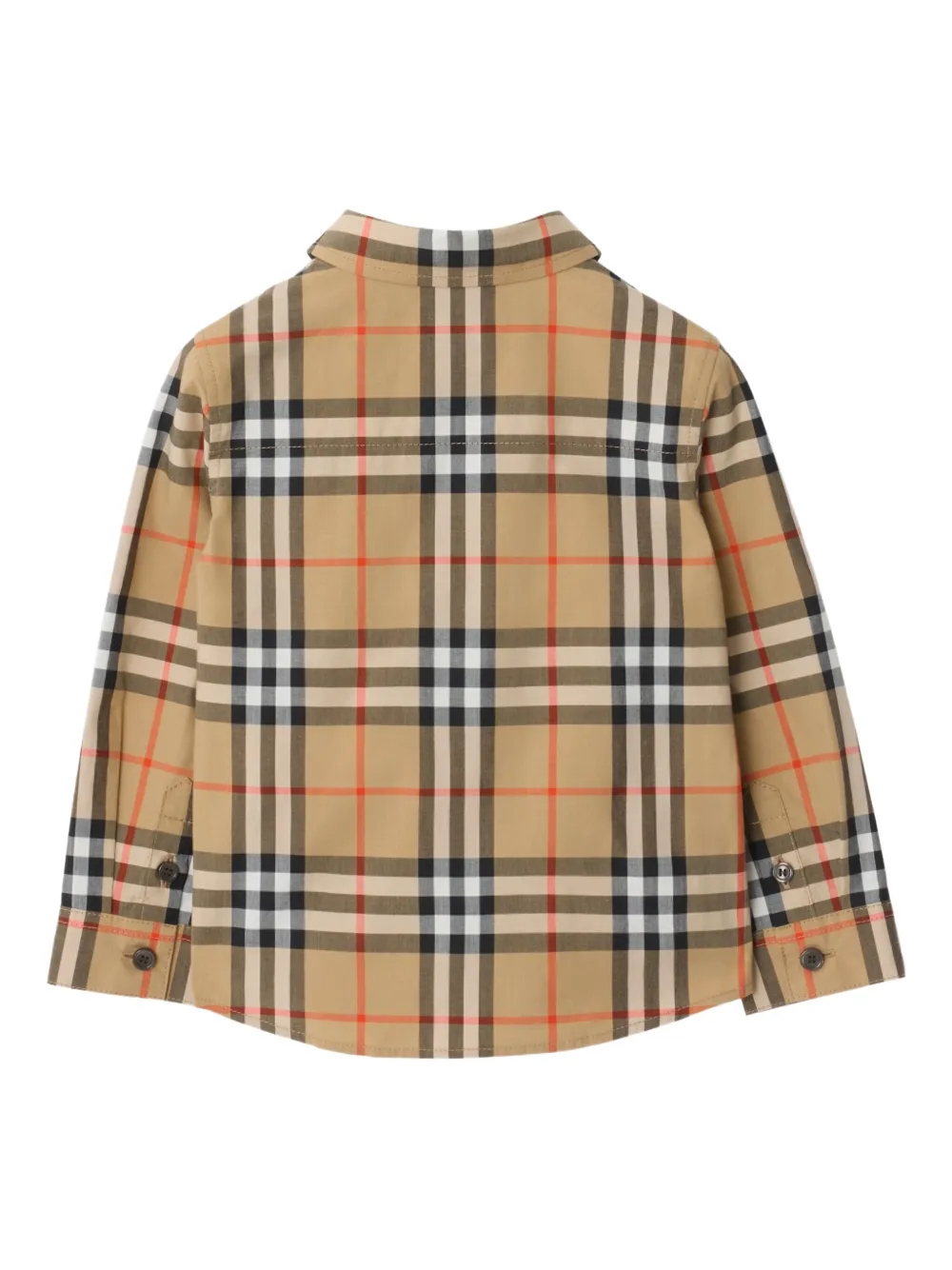 картинка Клетчатая рубашка с длинными рукавами Burberry Kids, бежевый от магазина Одежда+