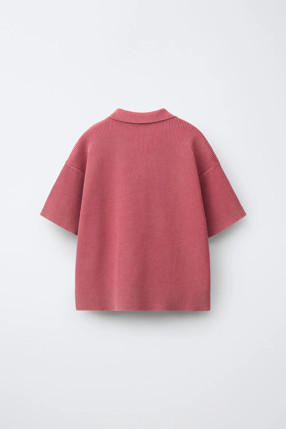 картинка Рубашка-поло в рубчик с кислотной обработкой ZARA, Strawberry от магазина Одежда+