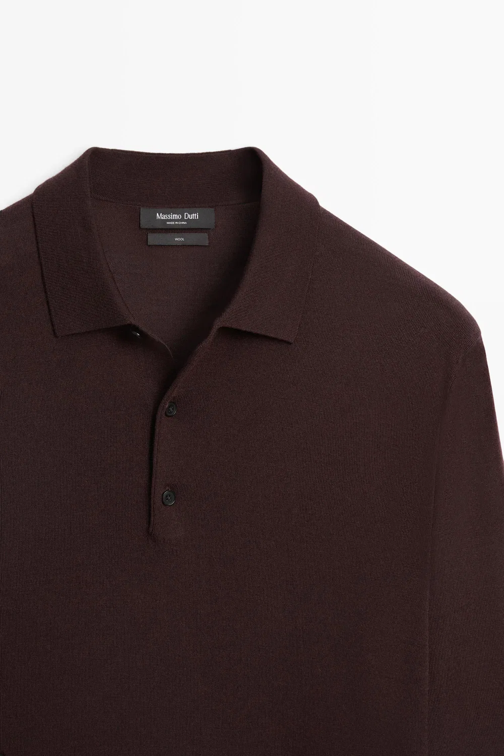 картинка Поло-свитер Massimo Dutti 100% Merino Wool Knit, бордовый от магазина Одежда+