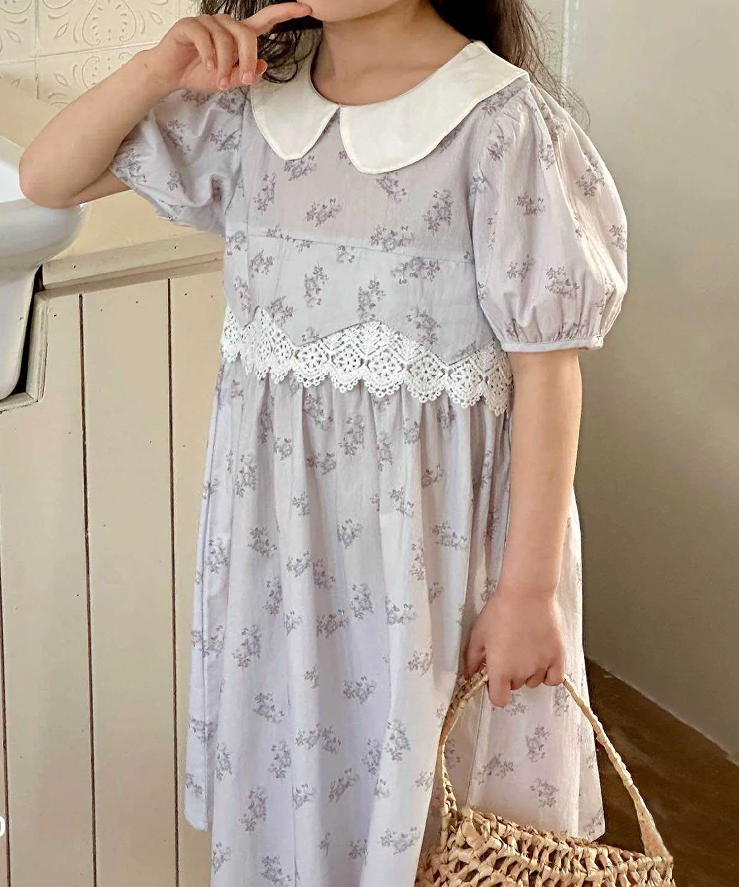 картинка Платье с цветочным принтом Aimoha Kids, blue от магазина Одежда+