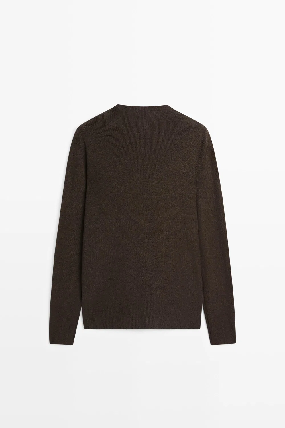 картинка Свитер Massimo Dutti 100% Cotton Mouliné Round Neck, коричневый от магазина Одежда+