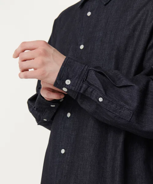 картинка Мужская джинсовая рубашка MUSINSA STANDARD Relaxed Denim Shirt от магазина Одежда+