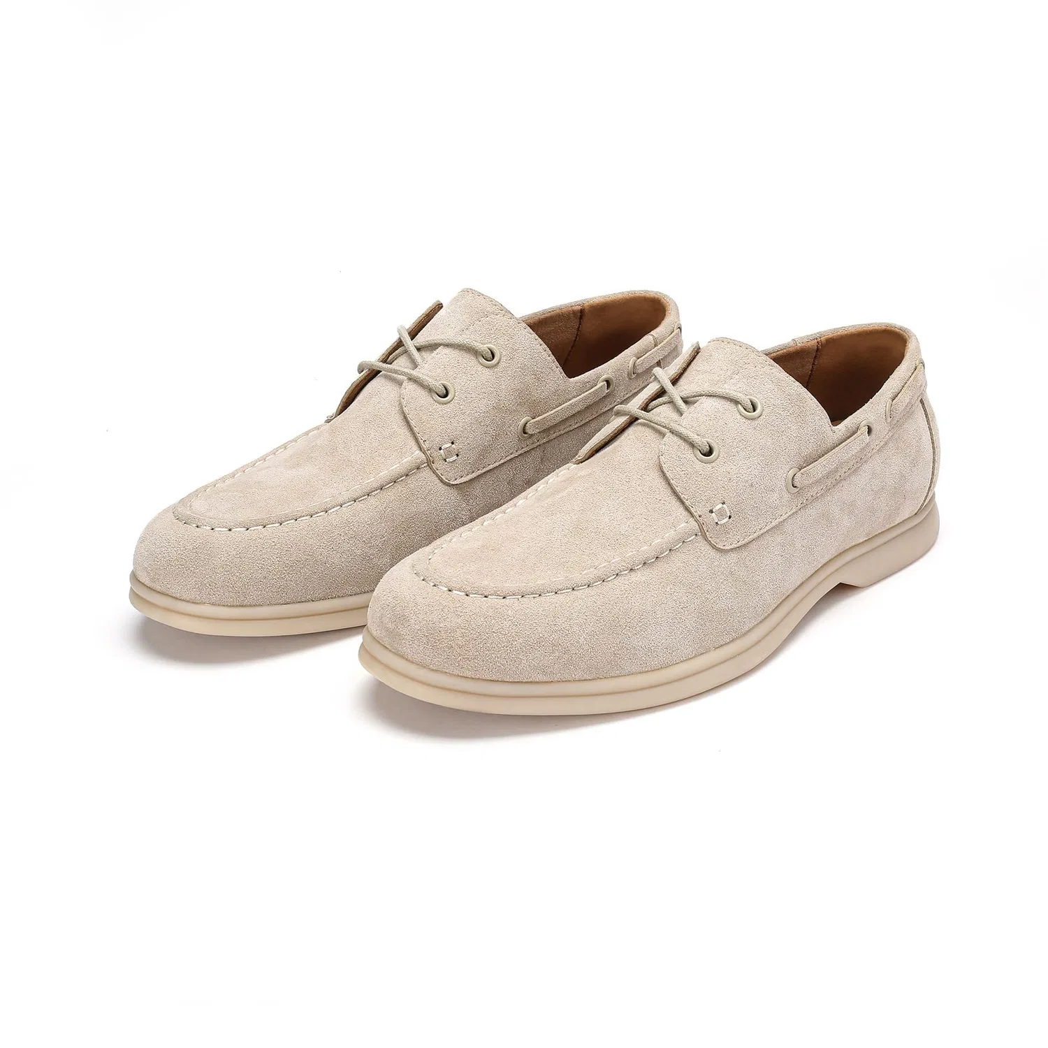 картинка Мужские классические лоферы-топсайдеры на шнуровке Allthemen, Beige от магазина Одежда+