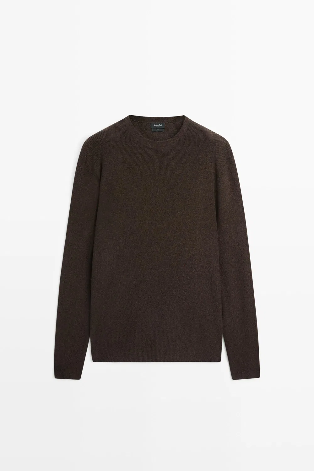 картинка Свитер Massimo Dutti 100% Cotton Mouliné Round Neck, коричневый от магазина Одежда+
