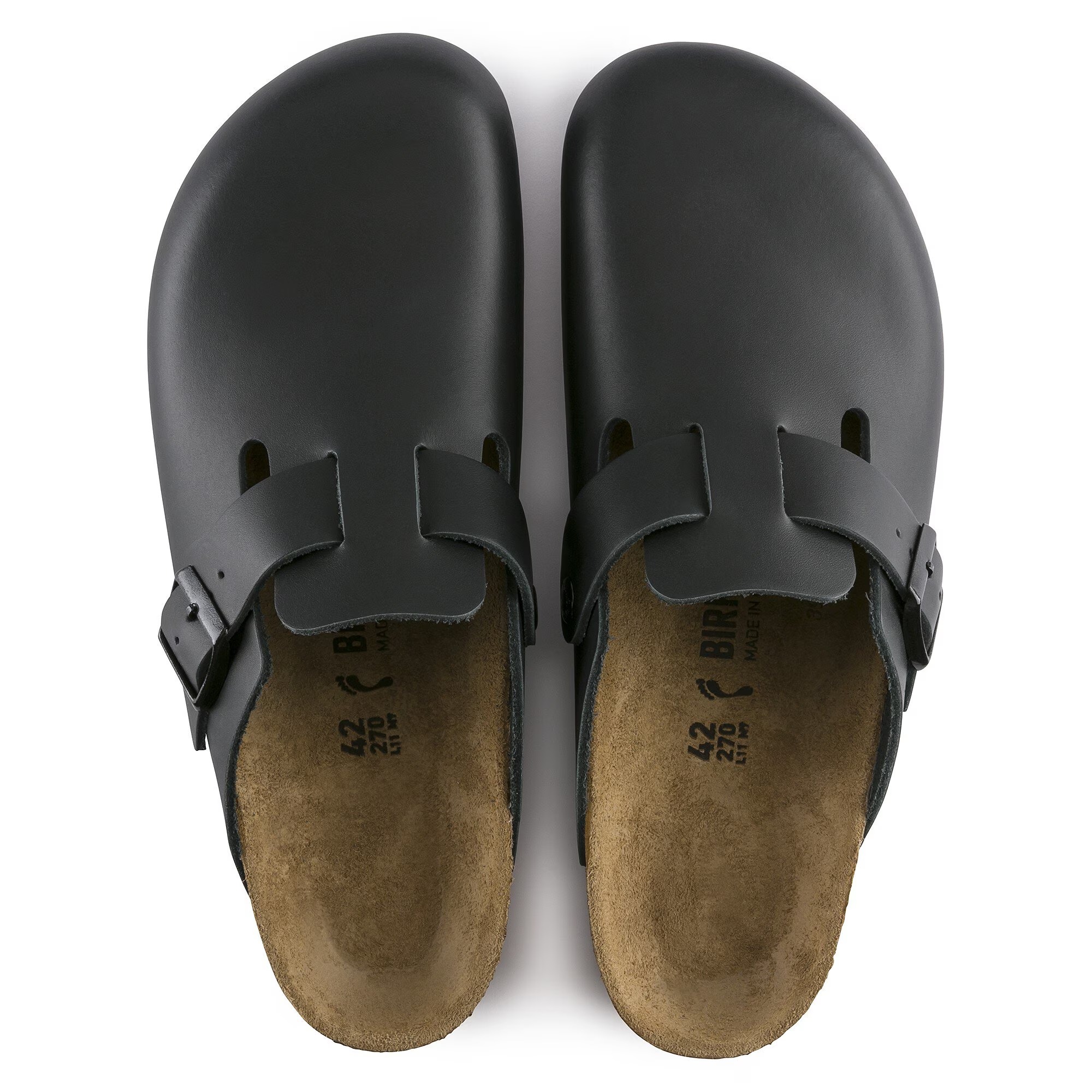 картинка Сандалии-клоги Birkenstock Boston из натуральной кожи от магазина Одежда+