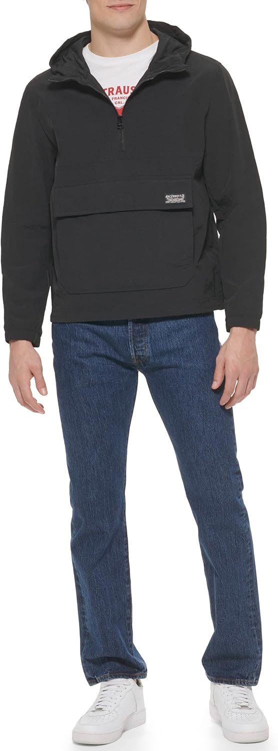 картинка Куртка-ветровка Levi's Lightweight Taslan Hooded Popover, черный от магазина Одежда+