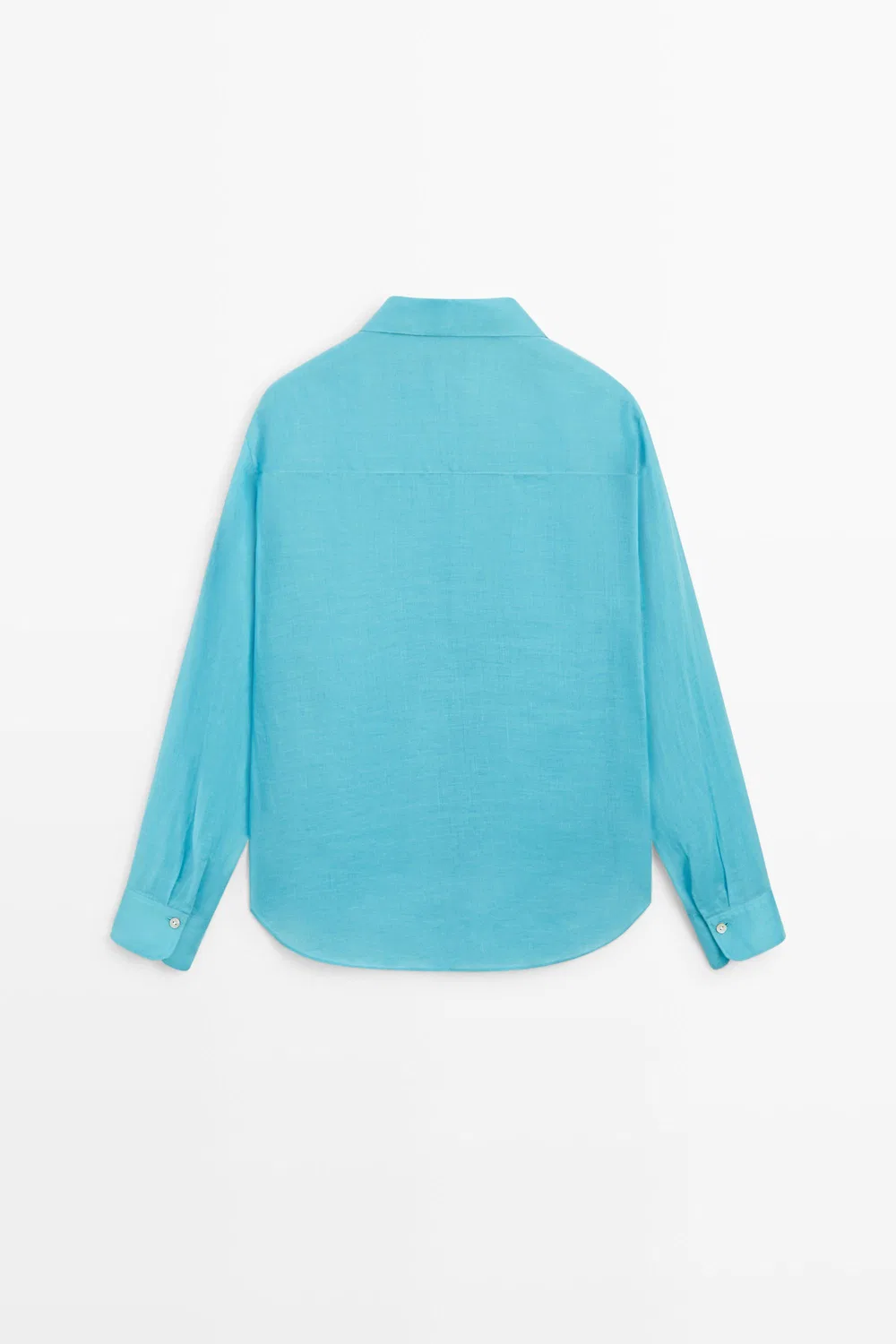картинка Рубашка Massimo Dutti 100% Ramie Flowing Pocket, бирюзовый от магазина Одежда+