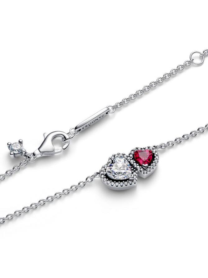 картинка Ожерелье Pandora Halo Hearts Pendant Necklace, стерлинговое серебро от магазина Одежда+