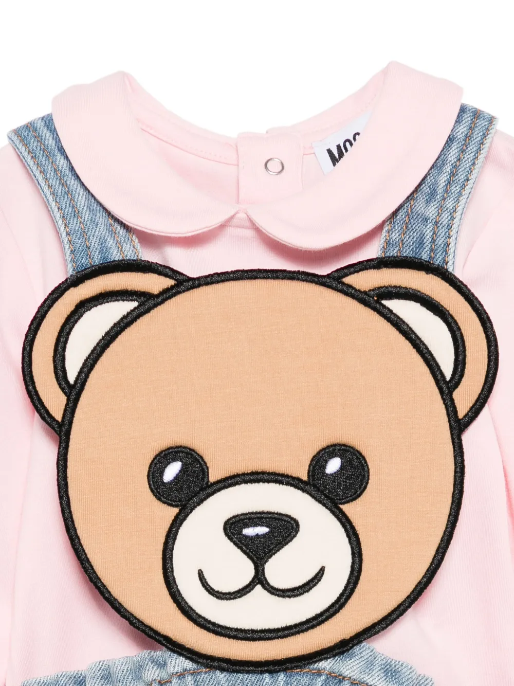 картинка Декорированное джинсовое платье Moschino Kids, розовый от магазина Одежда+