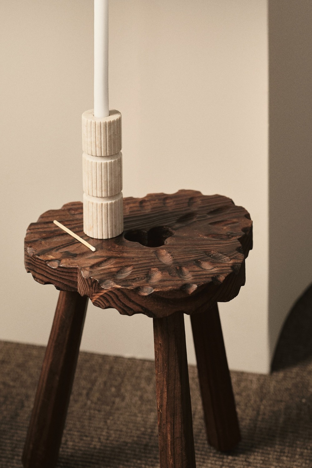 картинка Подсвечник H&M High Marble, бежевый от магазина Одежда+