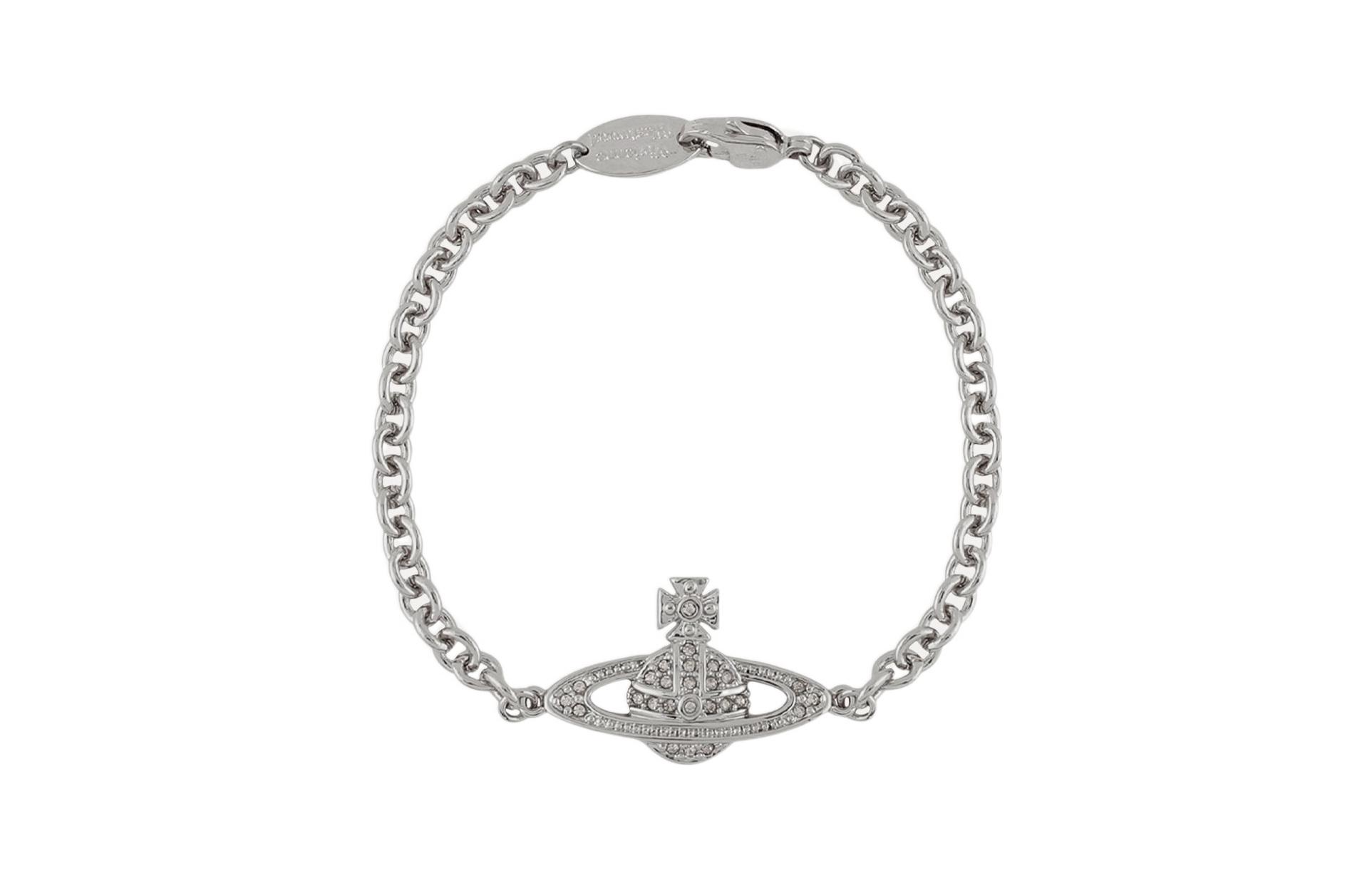 картинка Браслет Vivienne Westwood Mini Bas Relief, серебристый от магазина Одежда+