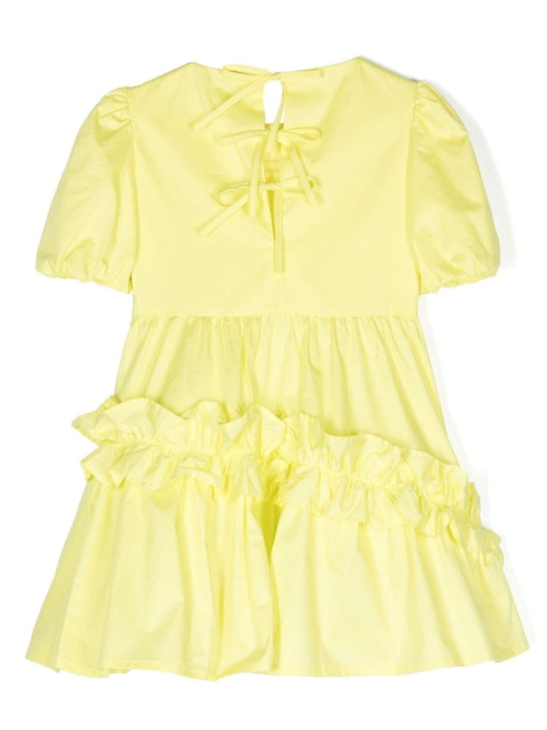 картинка MSGM Kids поплиновое платье с оборками, желтый от магазина Одежда+