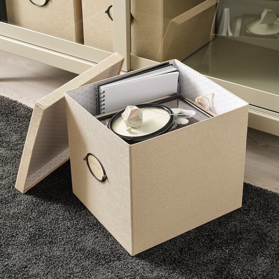 картинка Коробка с крышкой Ikea Kvarnvik 32x35, бежевый от магазина Одежда+