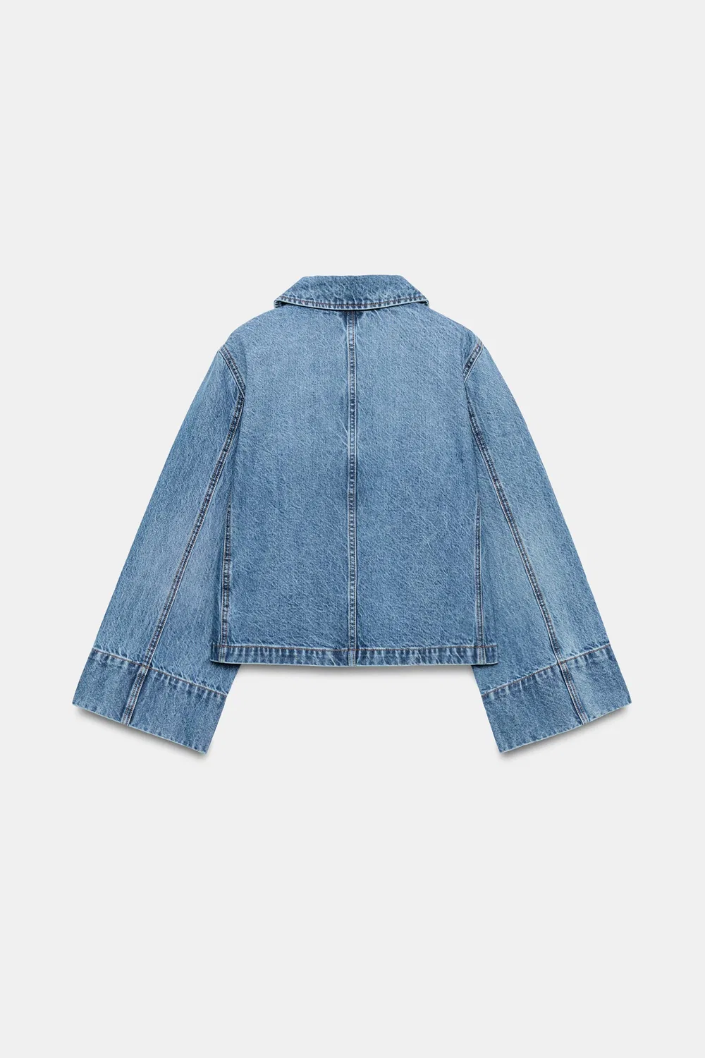 картинка Укороченная джинсовая куртка Z1975 ZARA, Mid-blue от магазина Одежда+