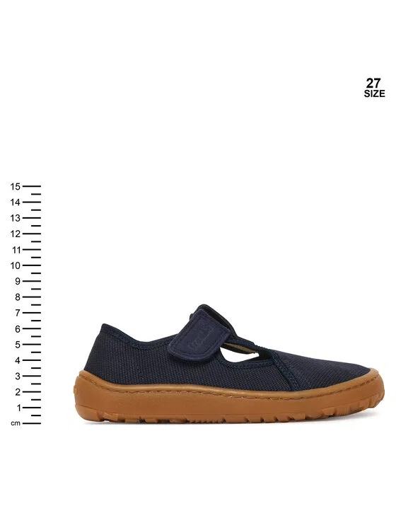 картинка Шлепанцы Barefoot Canvas T-Bar Froddo, темно-синий от магазина Одежда+