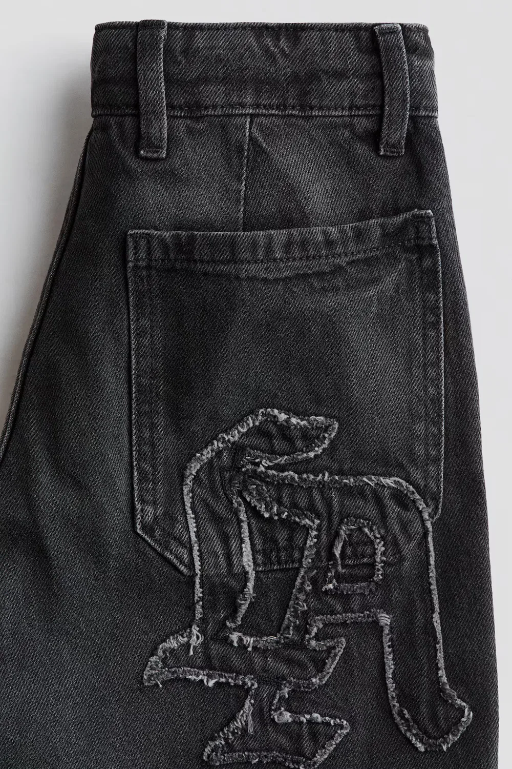 картинка Широкие джинсы с низкой посадкой H&M, Denimschwarz от магазина Одежда+