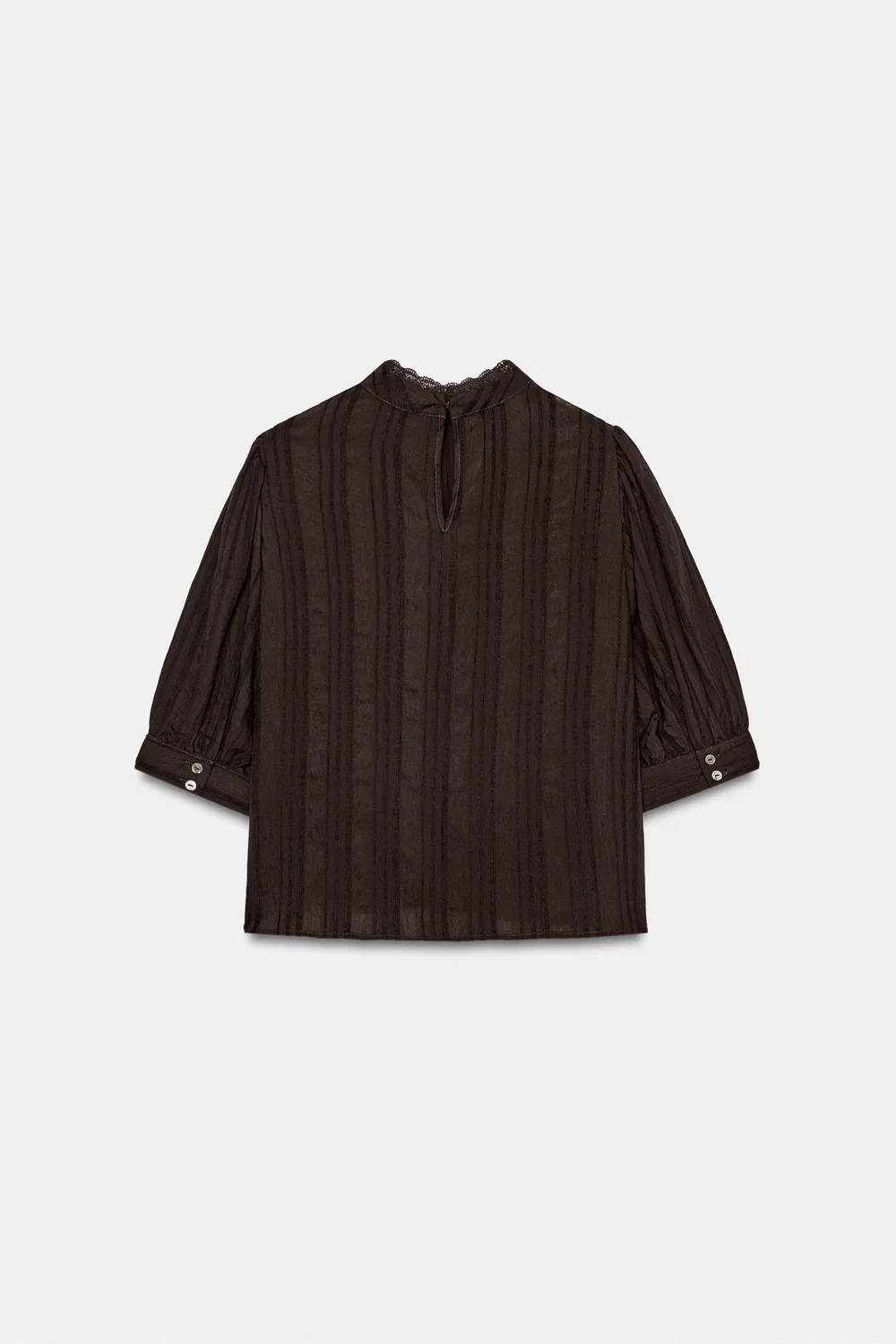картинка Романтическая кружевная рубашка ZARA, Dark brown от магазина Одежда+