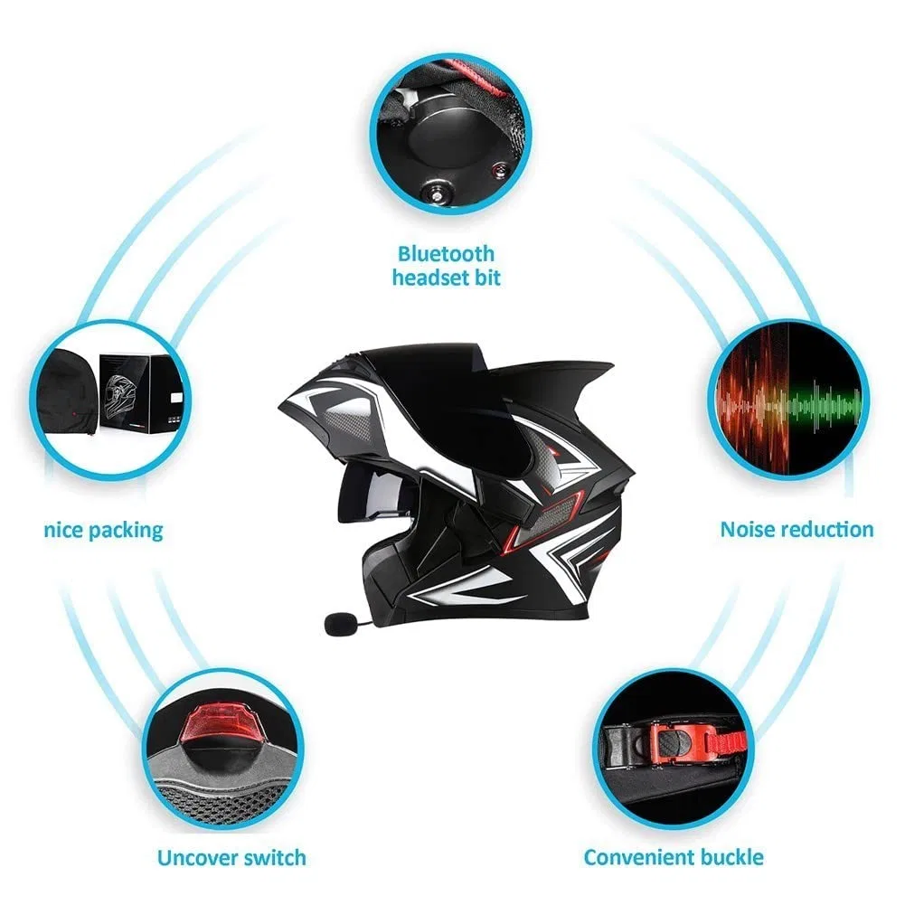 картинка Мотоциклетный шлем модульный с Bluetooth, DJCALA, B от магазина Одежда+