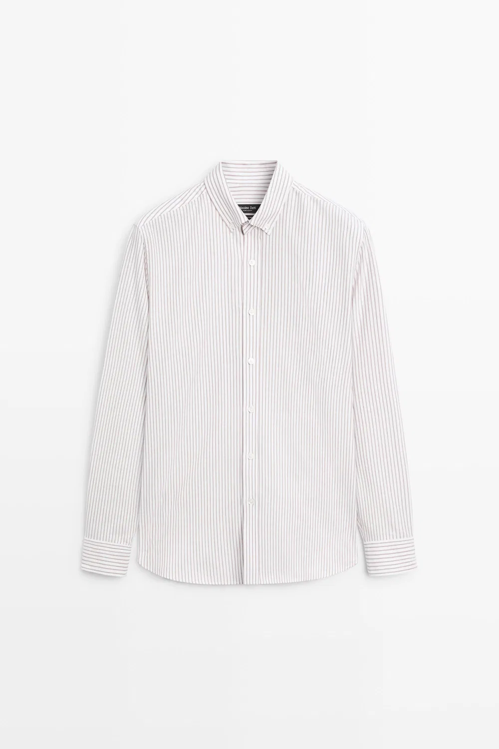 картинка Рубашка Massimo Dutti 100% Cotton Regular Fit Striped, коричневый от магазина Одежда+