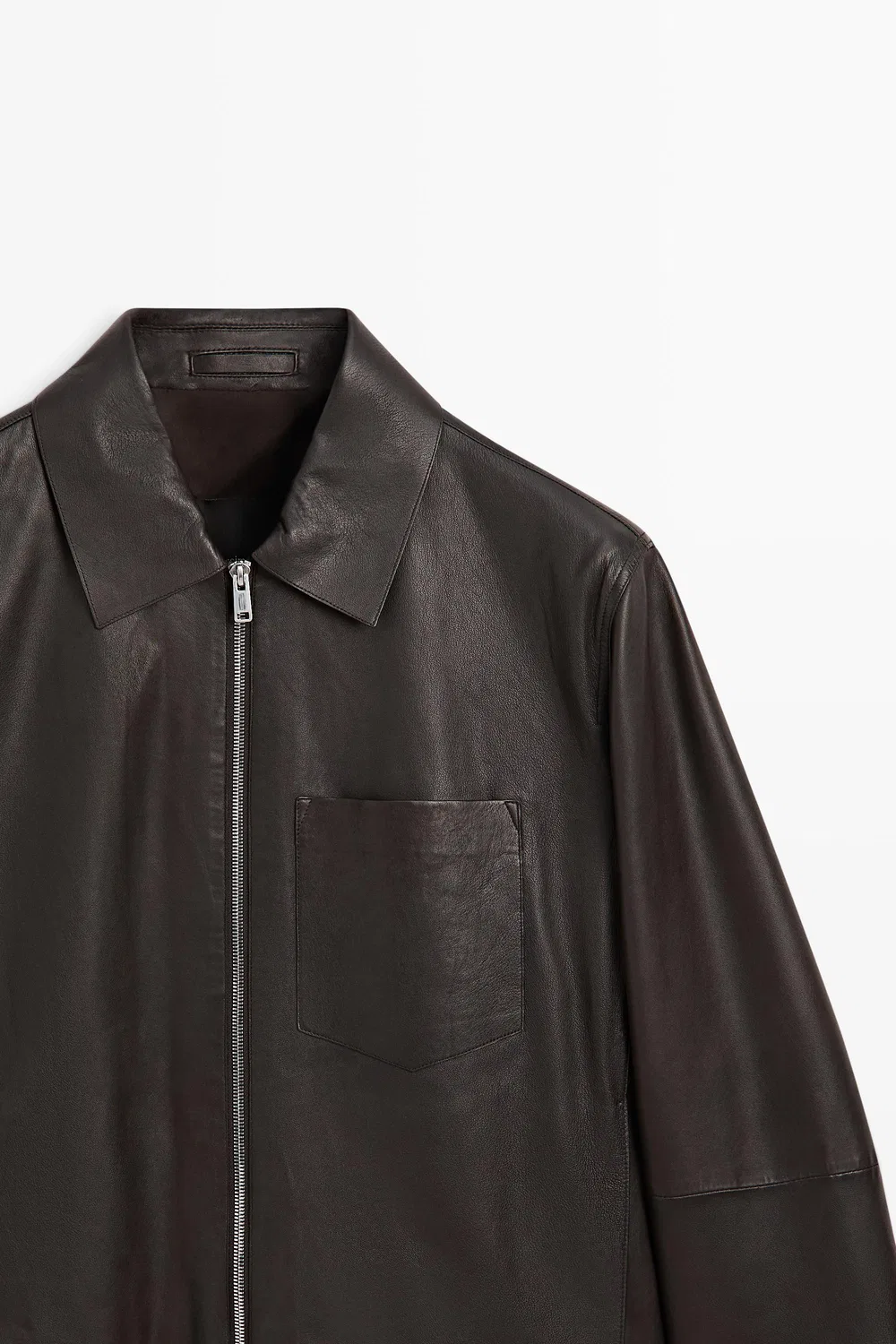 картинка Куртка Massimo Dutti Nappa Leather With Pocket, коричневый от магазина Одежда+