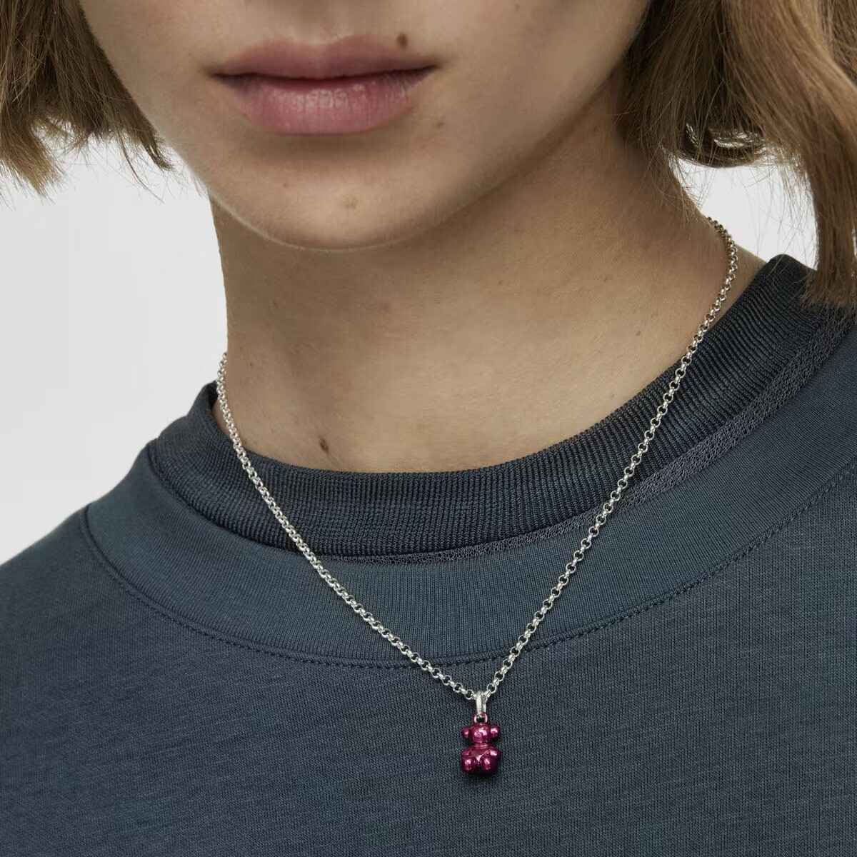 картинка Подвеска Tous Small Two-tone Bold Bear, серебро/сталь/розовый от магазина Одежда+