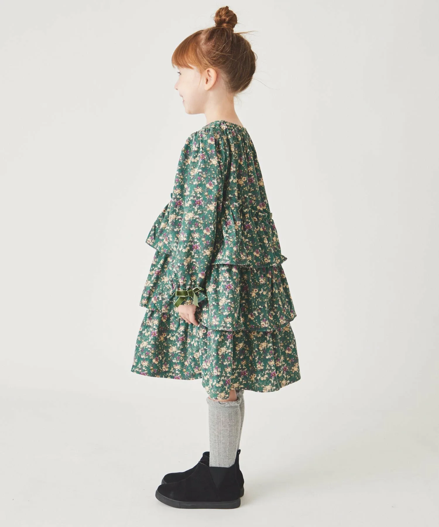 картинка Платье из вельвета с цветочным принтом Ever Closet, green от магазина Одежда+
