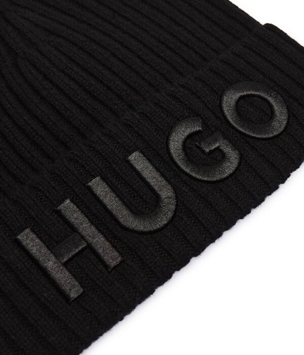 картинка Шапка шерстяная Hugo, черная от магазина Одежда+