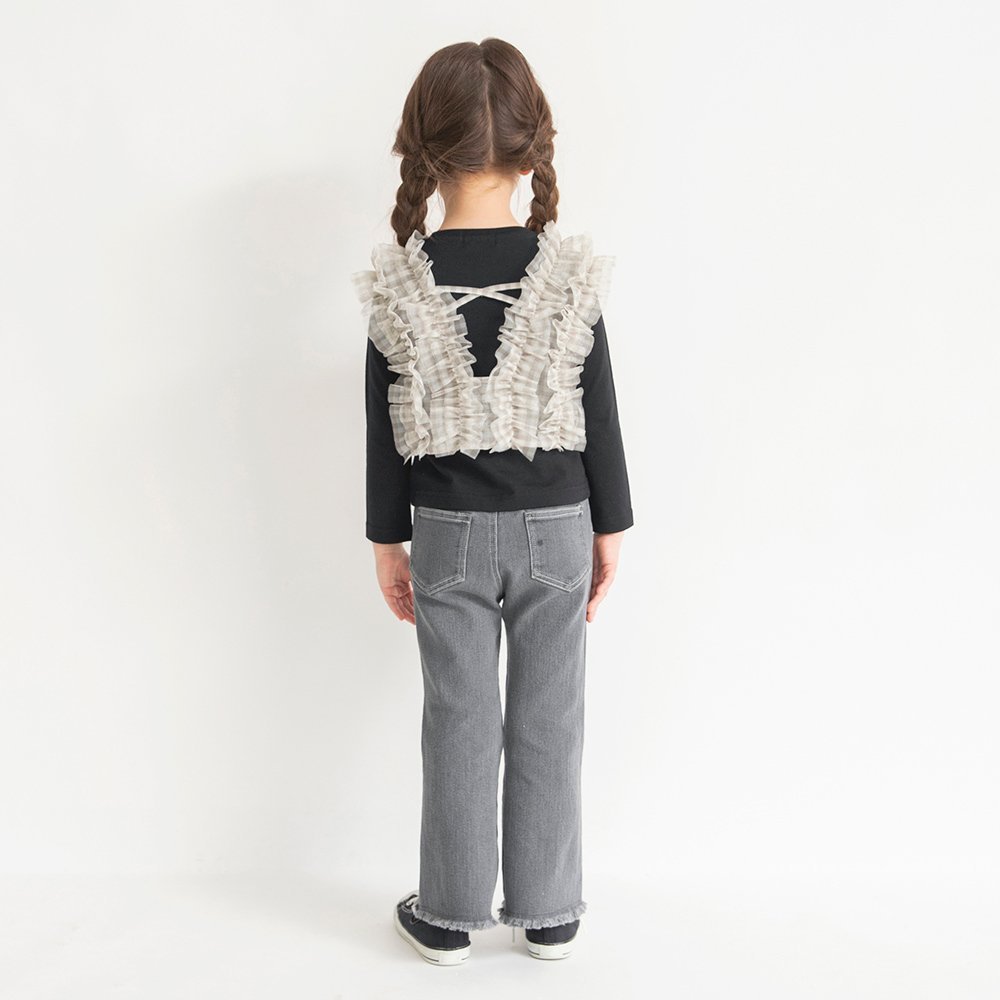 картинка Расклешенные джинсы с бахромой по низу Branshes, Charcoal Gray от магазина Одежда+