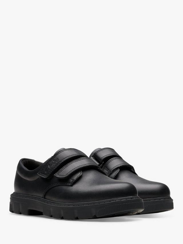 картинка Школьные ботинки Clarks Lorcam Loop Riptape, кожаные, черные от магазина Одежда+