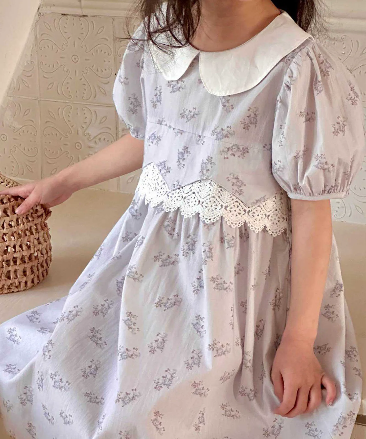картинка Платье с цветочным принтом Aimoha Kids, blue от магазина Одежда+