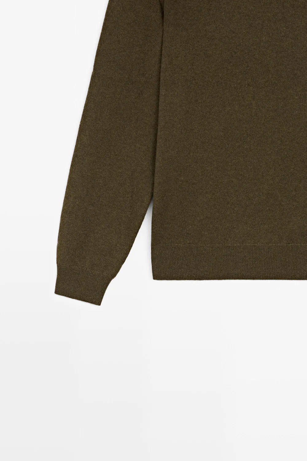 картинка Свитер Massimo Dutti 100% Cashmere Round Neck Knit, хаки от магазина Одежда+