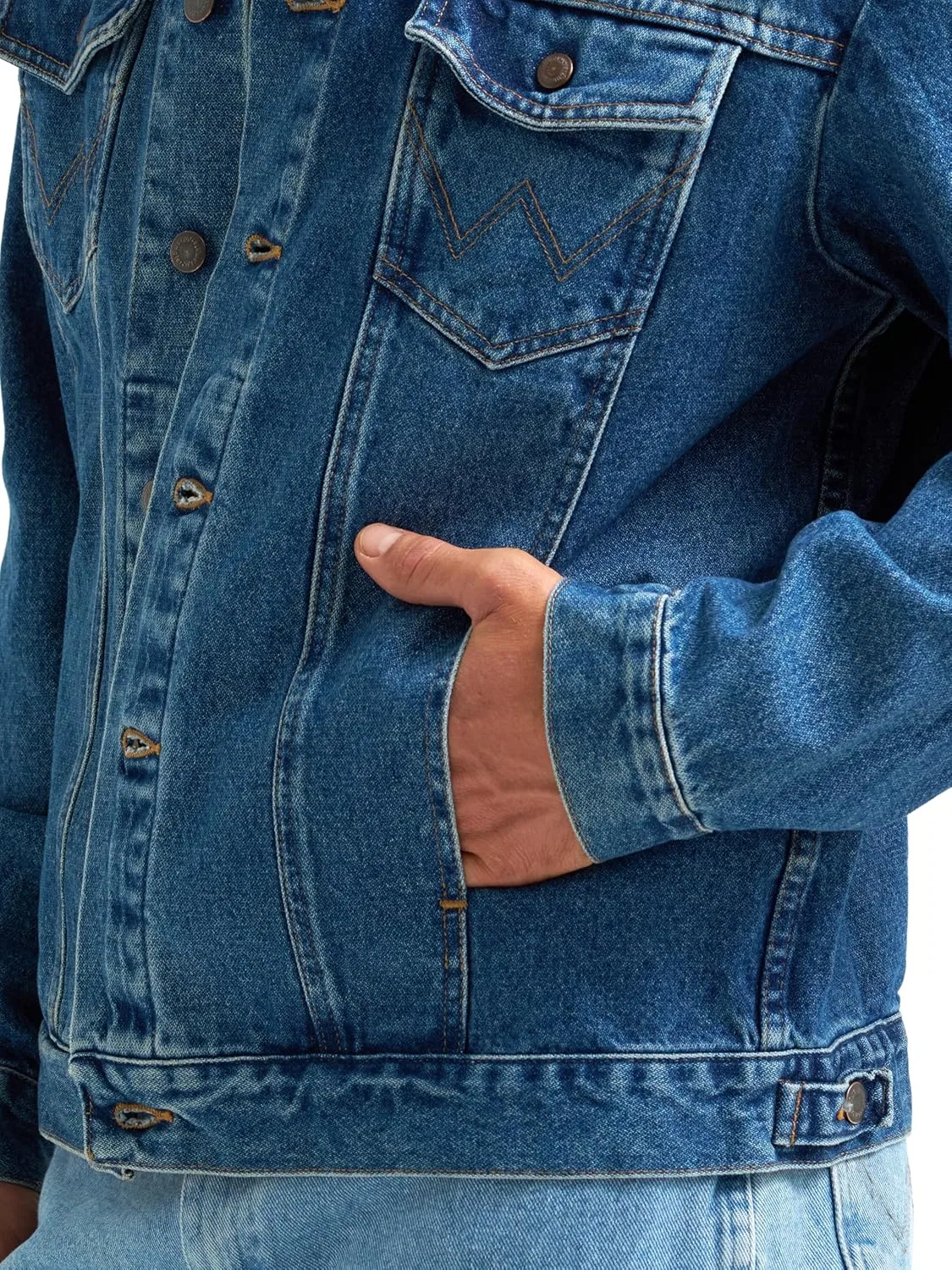 картинка Мужская джинсовая куртка Wrangler в ковбойском стиле без подкладки от магазина Одежда+