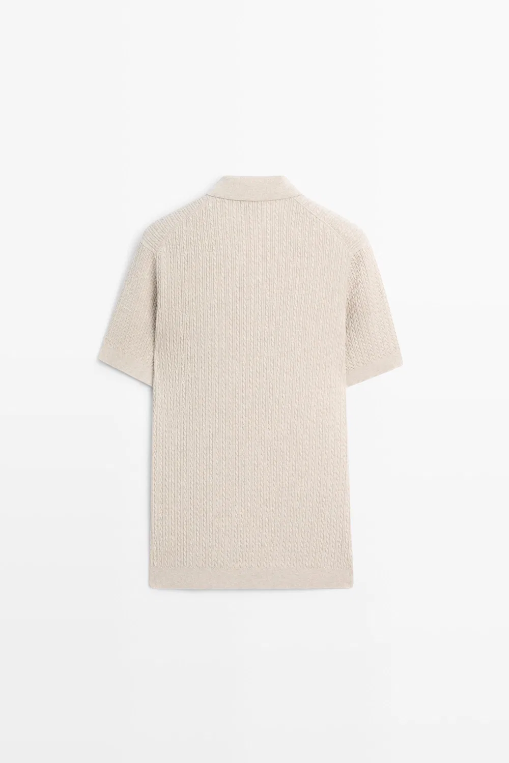 картинка Поло-свитер Massimo Dutti 100% Cotton Cable-knit, бежевый от магазина Одежда+