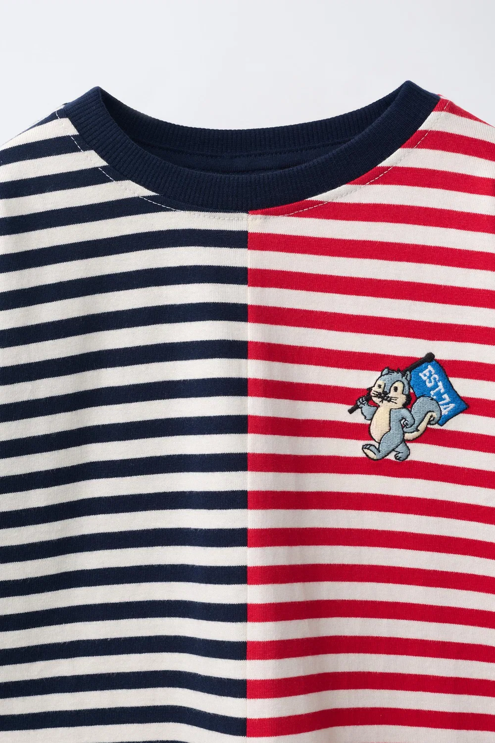 картинка Футболка в полоску ZARA, red/navy от магазина Одежда+
