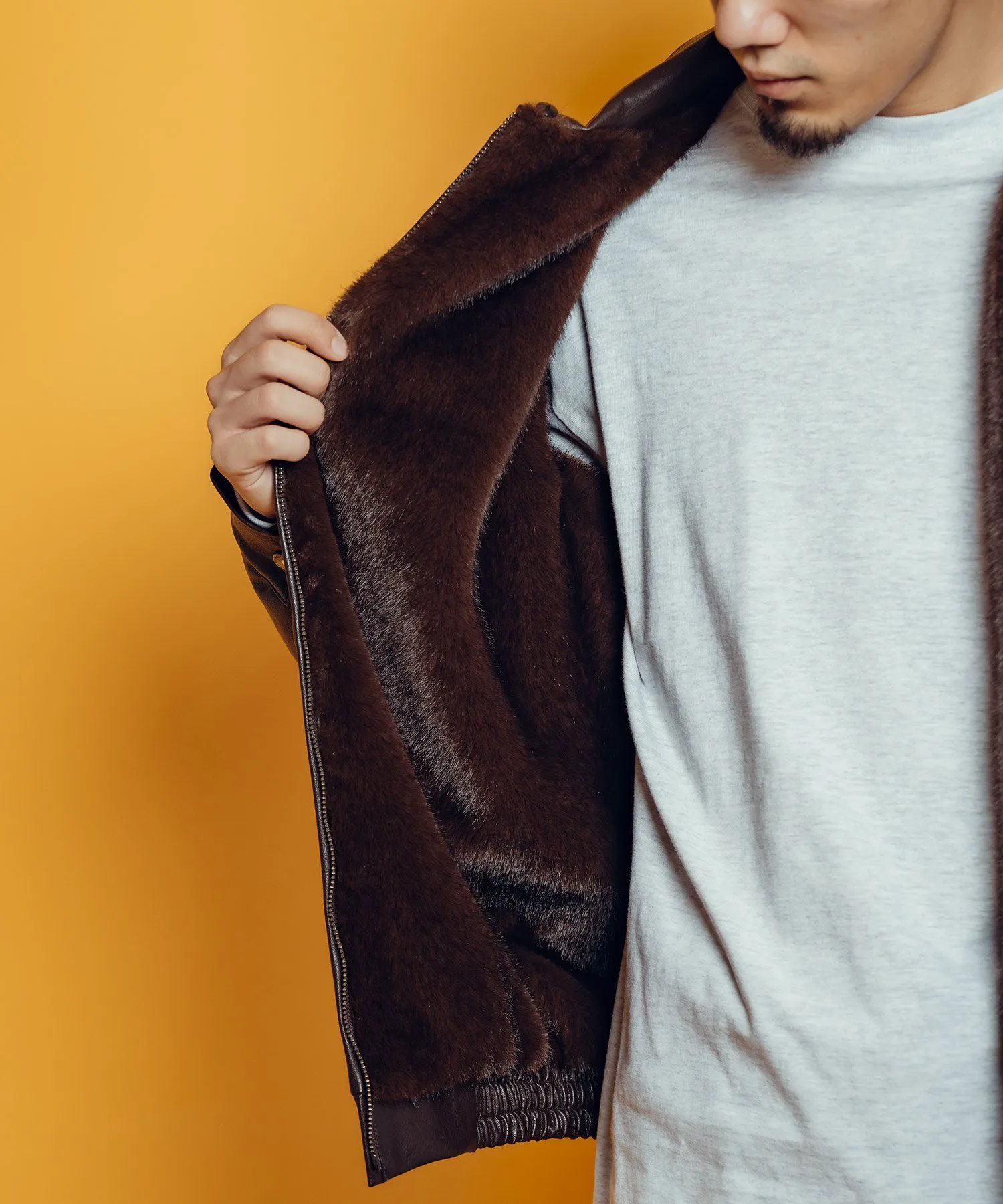 картинка Куртка из искусственной кожи с меховой подкладкой Subciety, Brown от магазина Одежда+