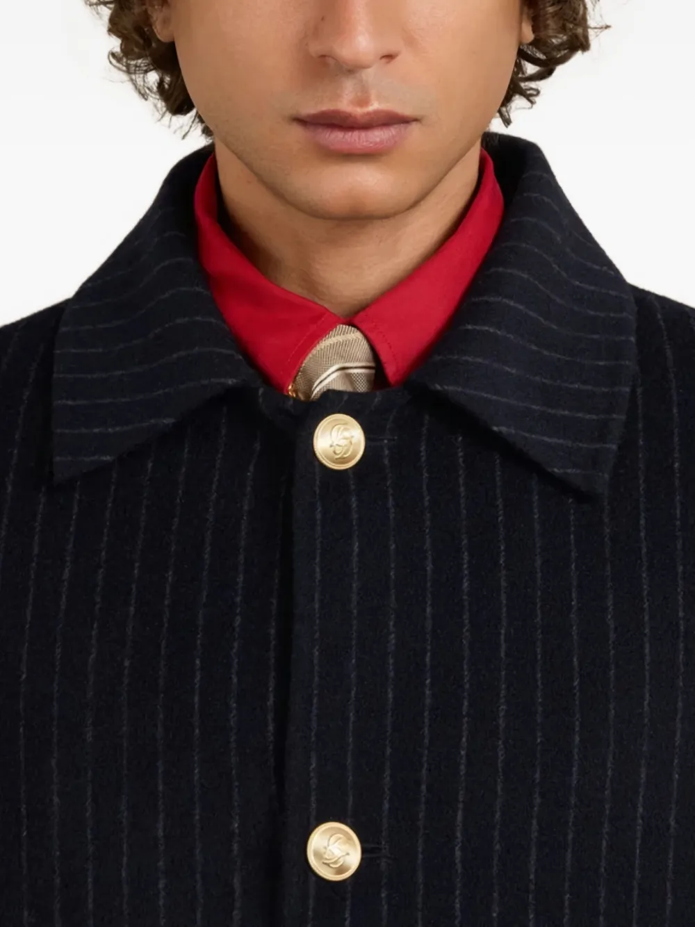 картинка Пальто в полоску Le Manteau Drôle De Monsieur, синий от магазина Одежда+