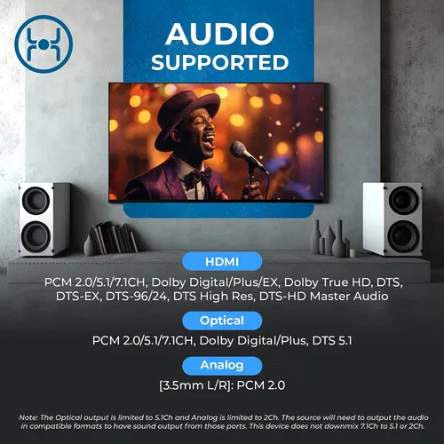 картинка OREI 8K60 4x2 HDMI Matrix (Audio Extract, eARC) от магазина Одежда+