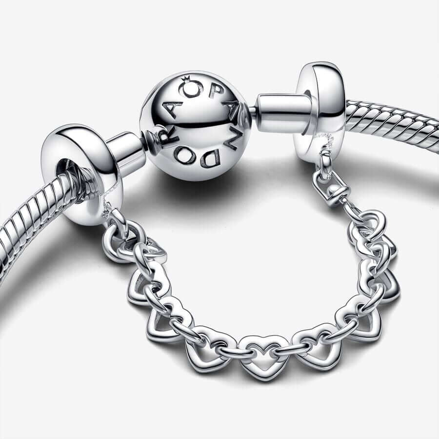 картинка Защитная цепочка Pandora Moments Linked Hearts, серебро от магазина Одежда+