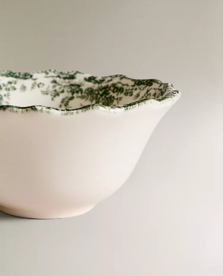 картинка Чаша Zara Home Floral Earthenware Snack, оливковый от магазина Одежда+