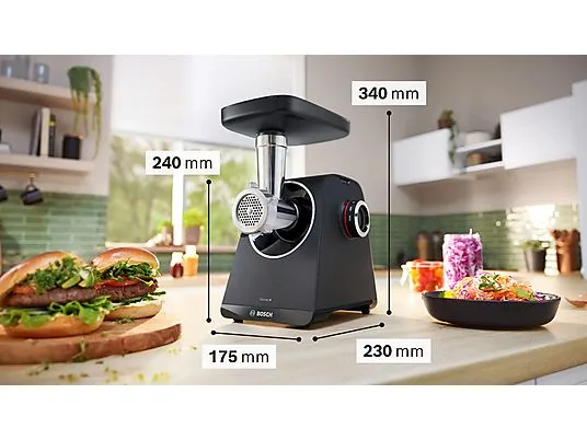 картинка Мясорубка Bosch Serie 4 MFWS450B 500W, черный от магазина Одежда+