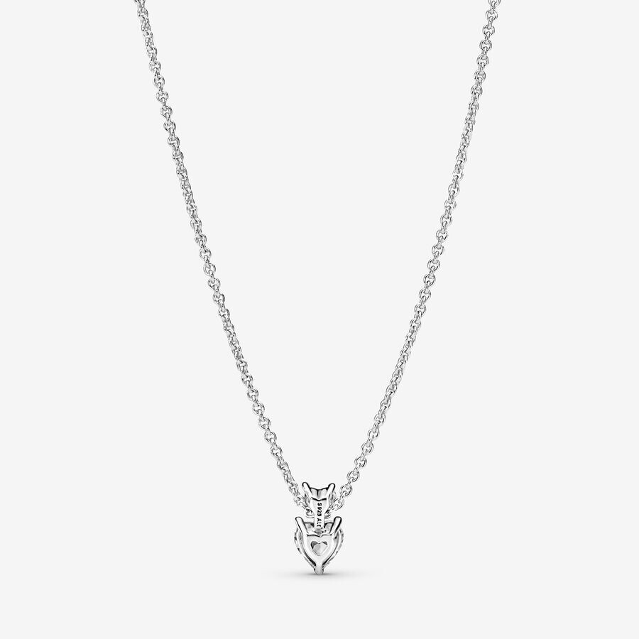 картинка Колье Pandora Double Heart Pendant Sparkling, серебро от магазина Одежда+